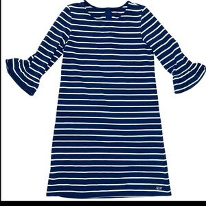 Girls Vineyard Vines Blue with White Stripe Dress Size Large 14